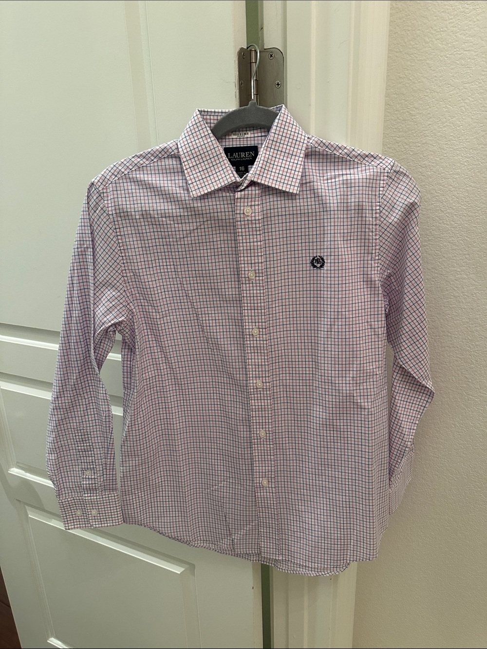 Ralph Lauren Pink and Blue Check Dress Shirt